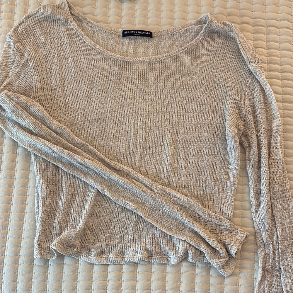 Brandy Melville Light Gray Knit Top